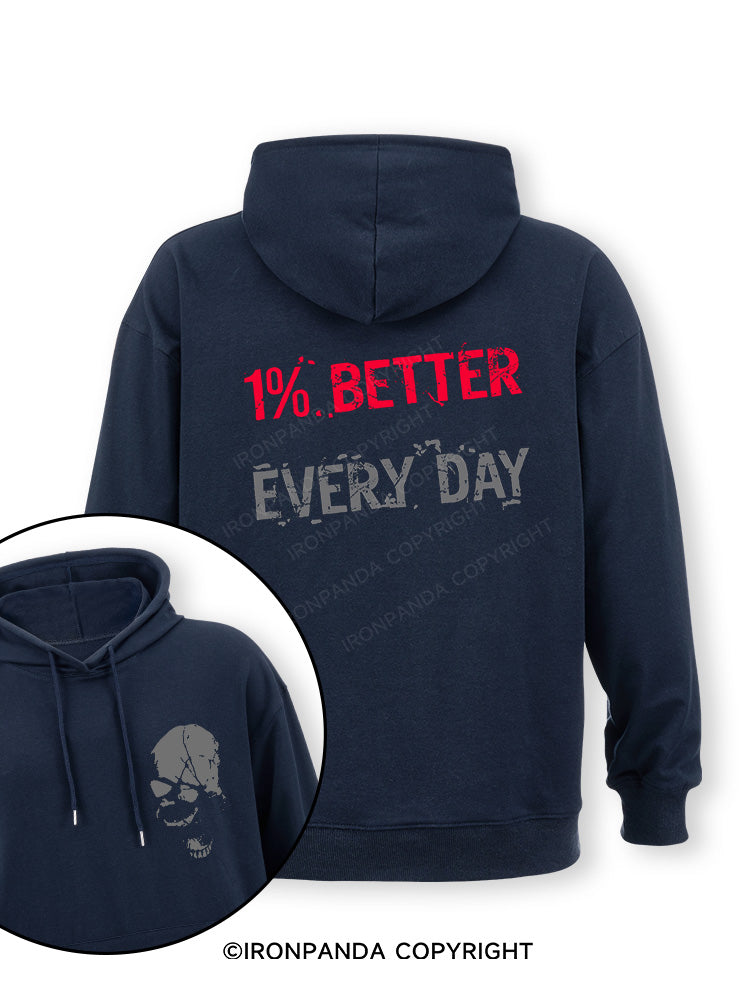 1% Better Every Day Skull Double-Sided Printed Classic Gym Hoodie