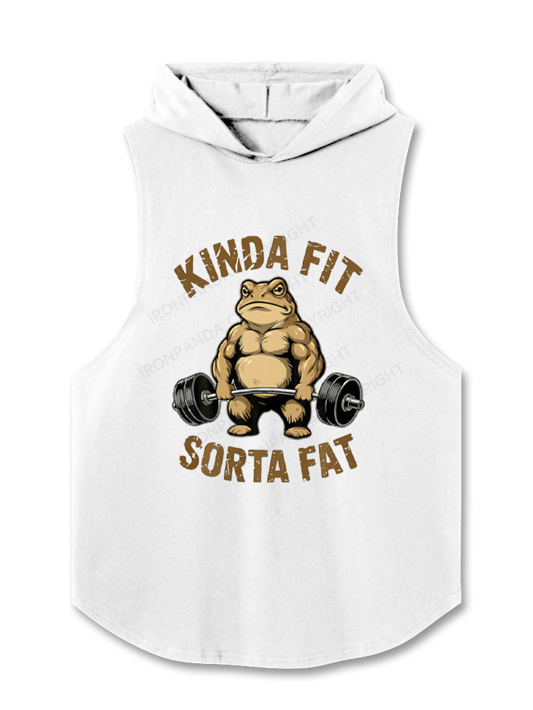 Kinda Fit Sorta Fat Funny Frog Hooded Tank