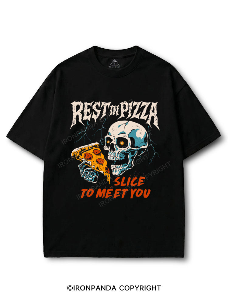 REST IN PIZZA SLICE TO MEET YOU COTTON PUMP COVER