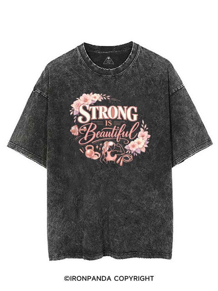 Strong Is Beautiful Floral VINTAGE GYM SHIRT