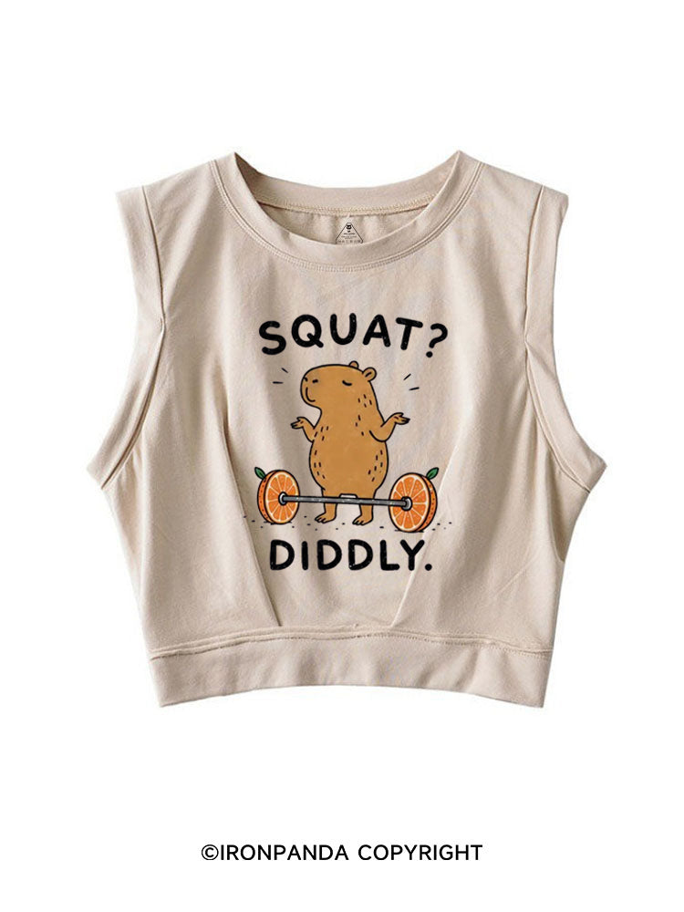 Capybara Squat Diddly SLEEVELESS CROP TOPS