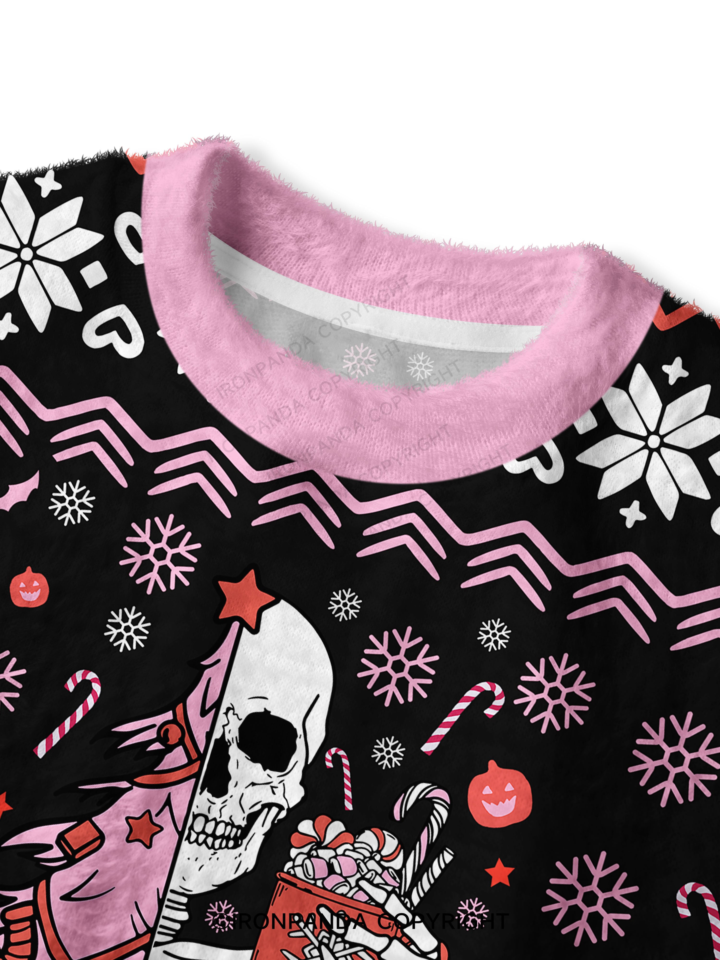 SORTA MERRY SORTA SCARY Fuzzy Fleece Crop Sweater