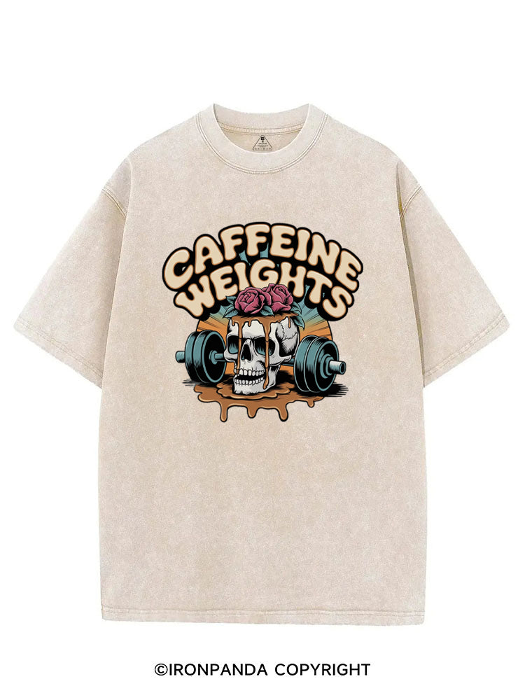 Caffeine weights skeleton VINTAGE GYM SHIRT