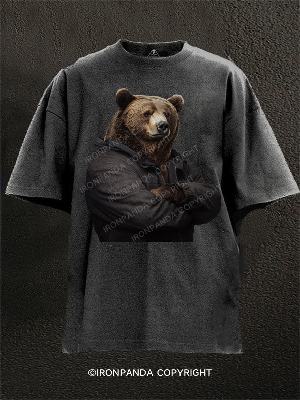 Muscular  BEAR Washed Gym Shirt
