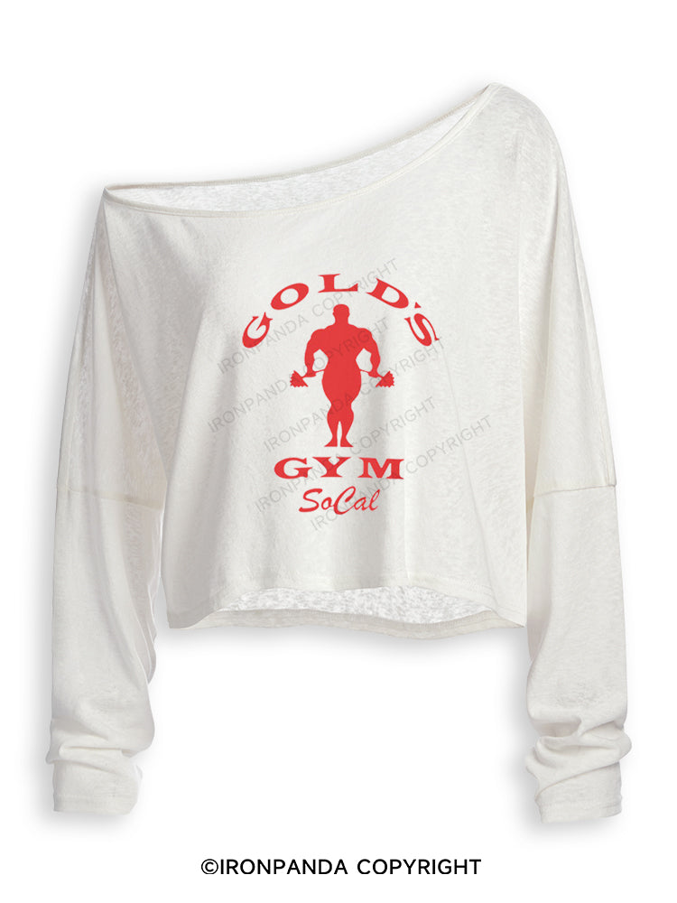 Gold's Gym Socal Off Shoulder Long Sleeve Crop Top