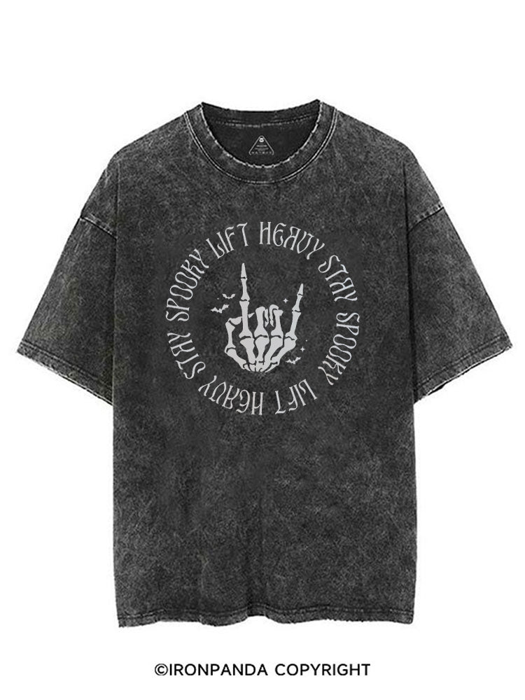 LIFT HEAVY STAY SPOOKY VINTAGE GYM SHIRT