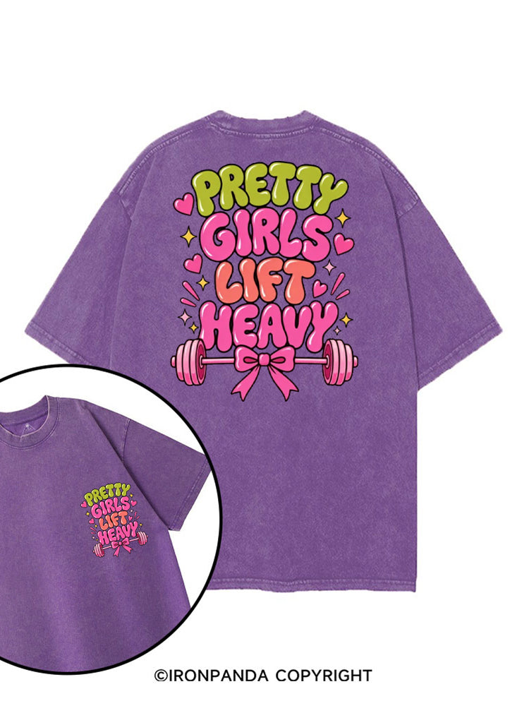 PRETTY GIRLS LIFT HEAVY FUNNY PINK STYLE printed Gym Shirt