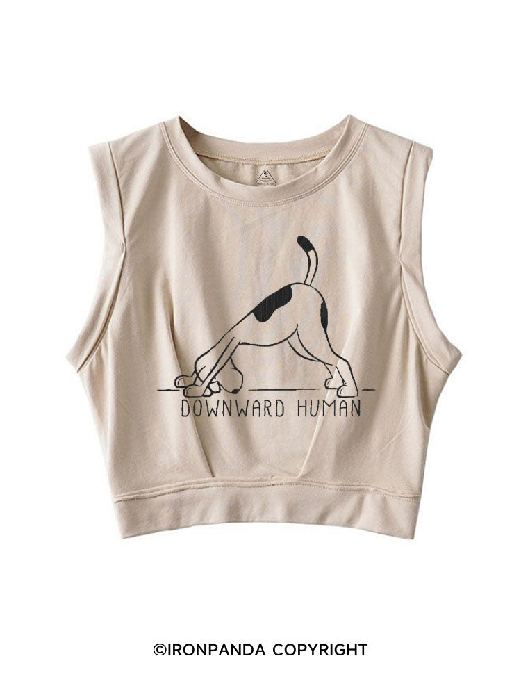 Downward Human Cute Dog SLEEVELESS CROP TOPS