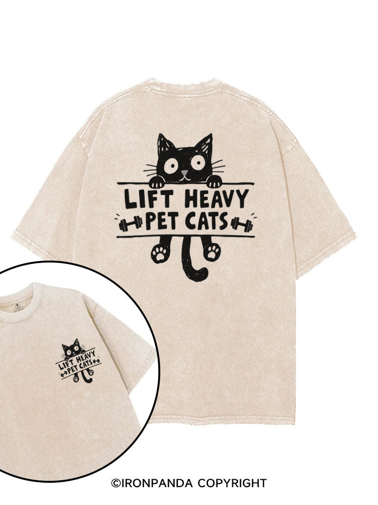 LIFT HEAVY PET CATS GYM KITTY printed Gym Shirt
