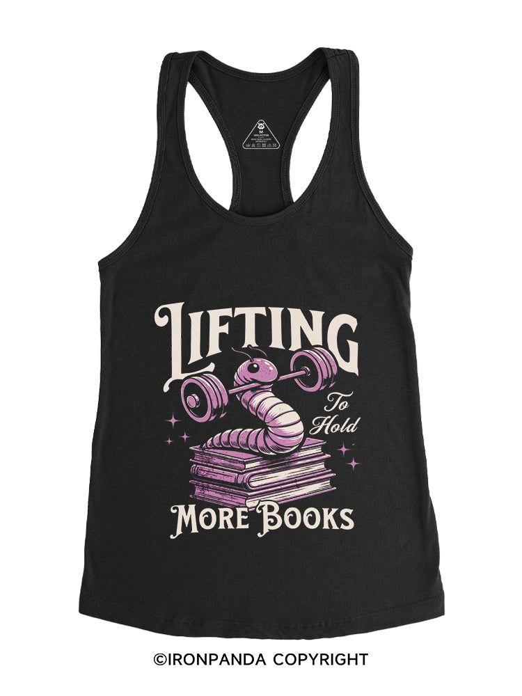 LIFTING TO HOLD MORE BOOKS BOOKISH WORKOUT Gym Racerback Tank