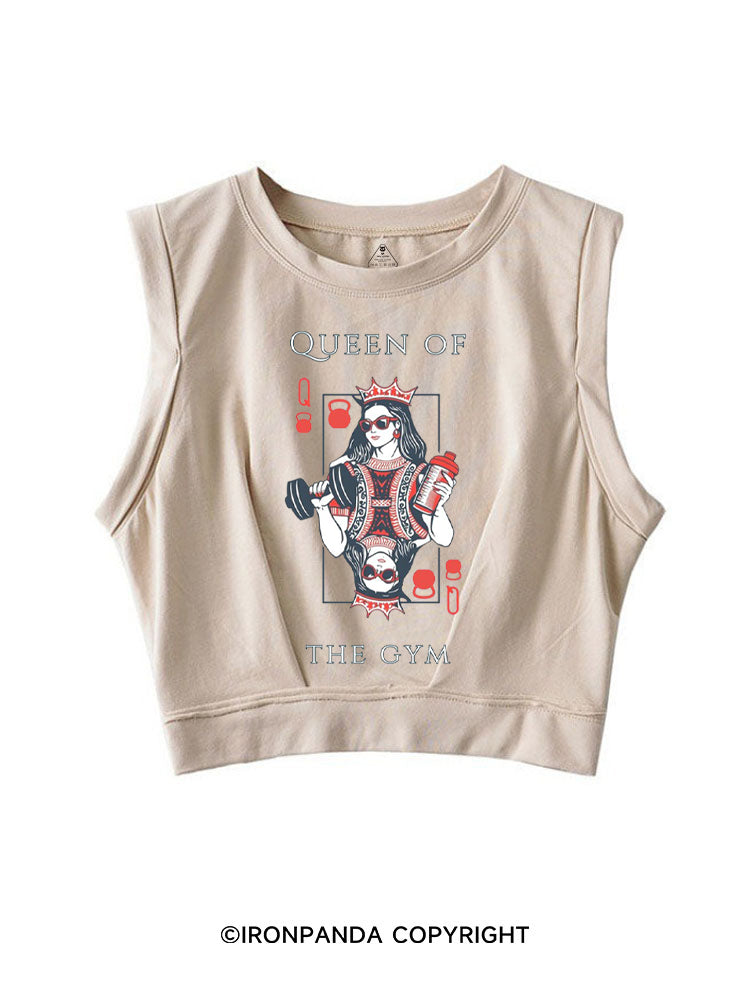 QUEEN OF THE GYM POKER SLEEVELESS CROP TOPS