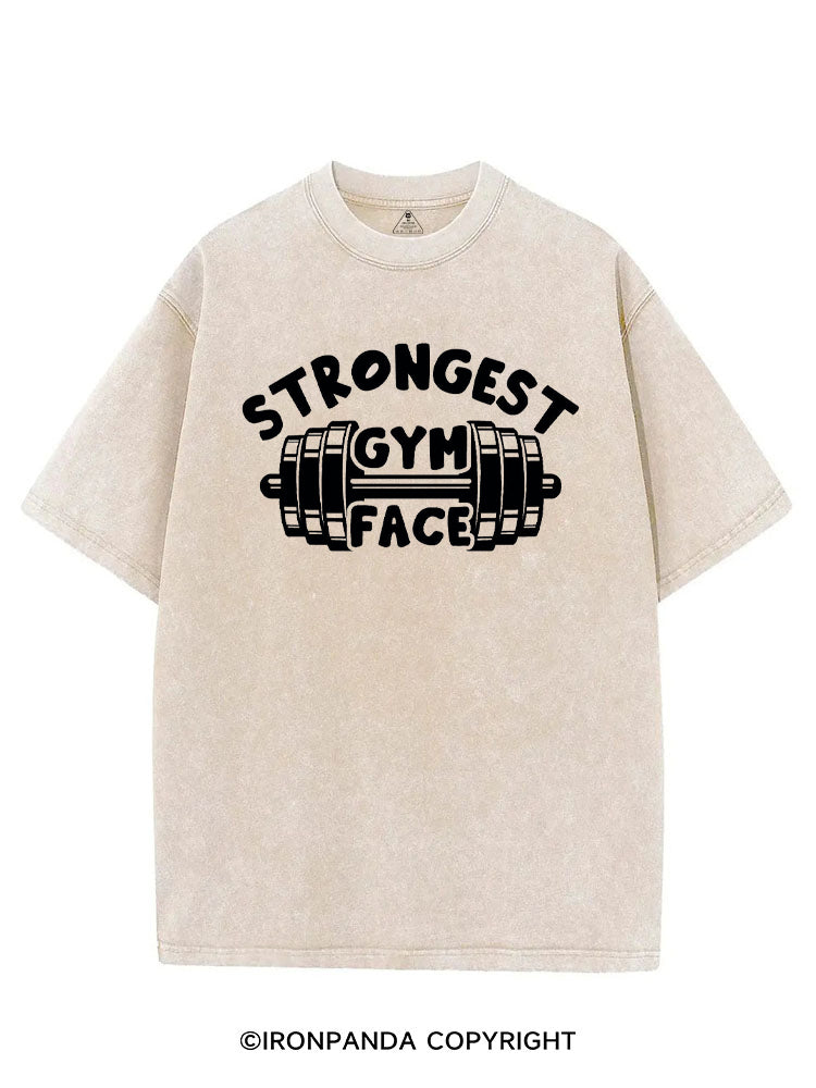 STRONGEST GYM FACE VINTAGE GYM SHIRT