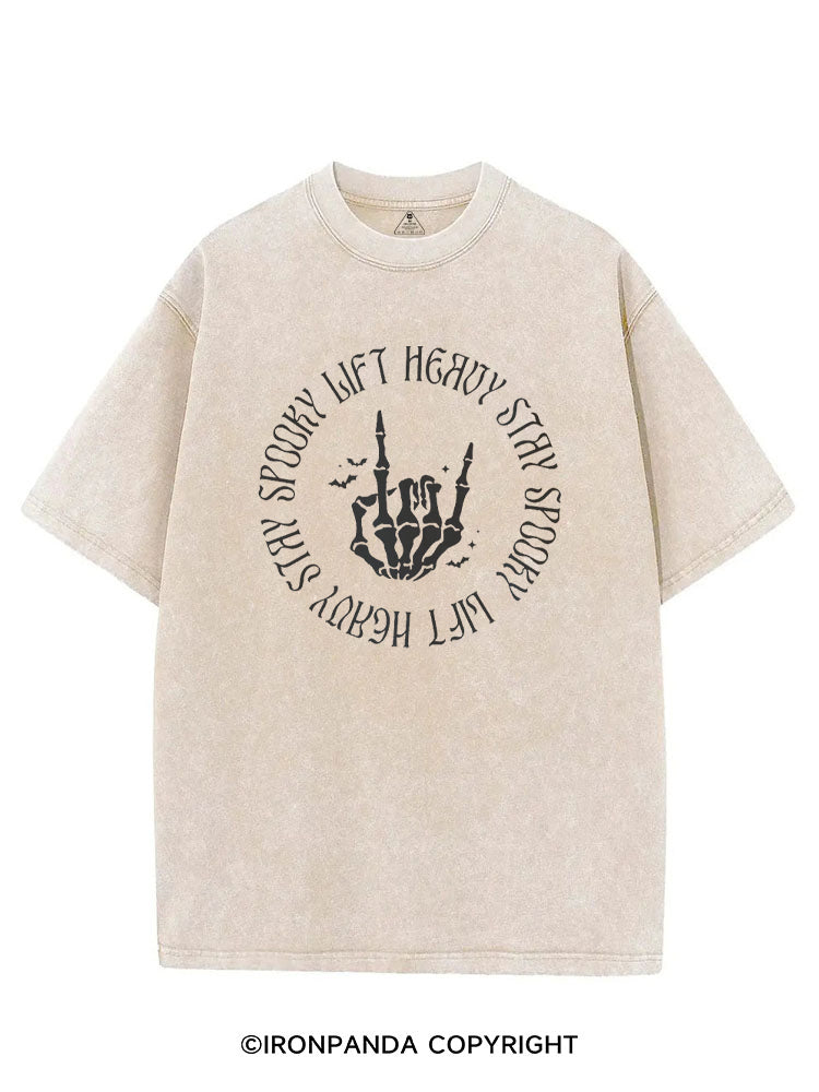 LIFT HEAVY STAY SPOOKY VINTAGE GYM SHIRT