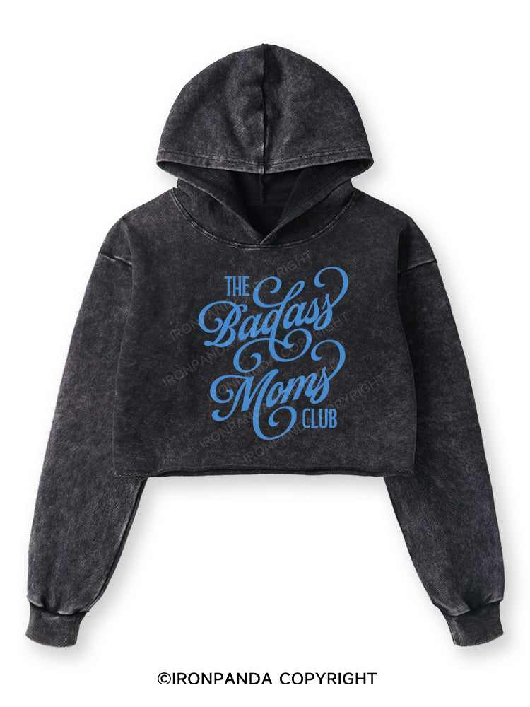 THE BADASS MOMS CLUB Washed Crop Hoodie