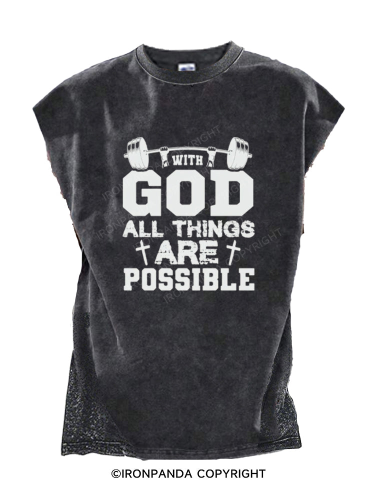 With God all things are possible Cut Off Tank