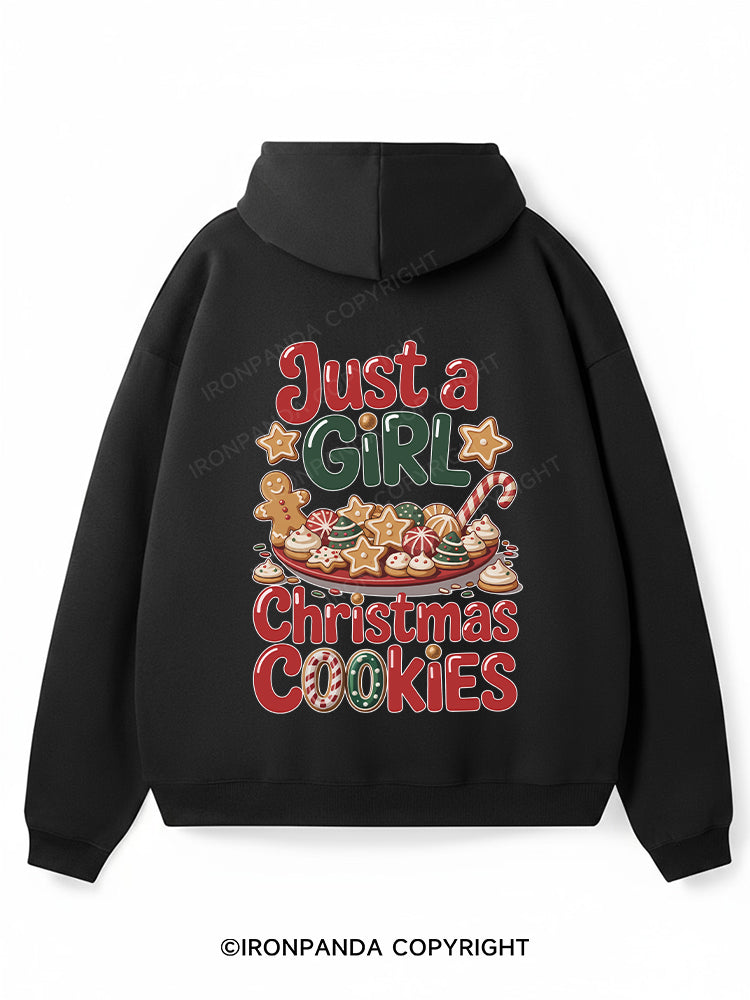 Just a girl Christmas cookies Premium Fleece Gym Hoodie