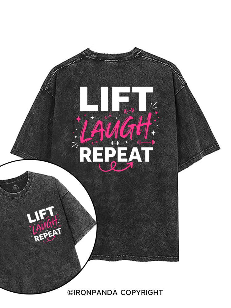Lift Laugh Repeat printed Gym Shirt
