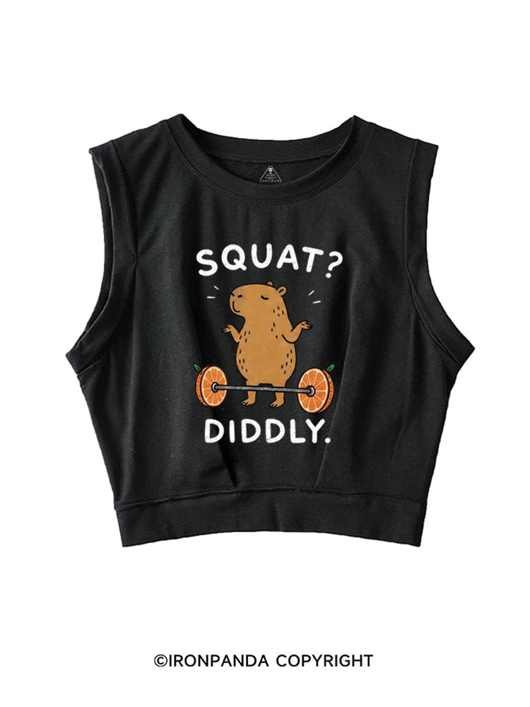 Capybara Squat Diddly SLEEVELESS CROP TOPS