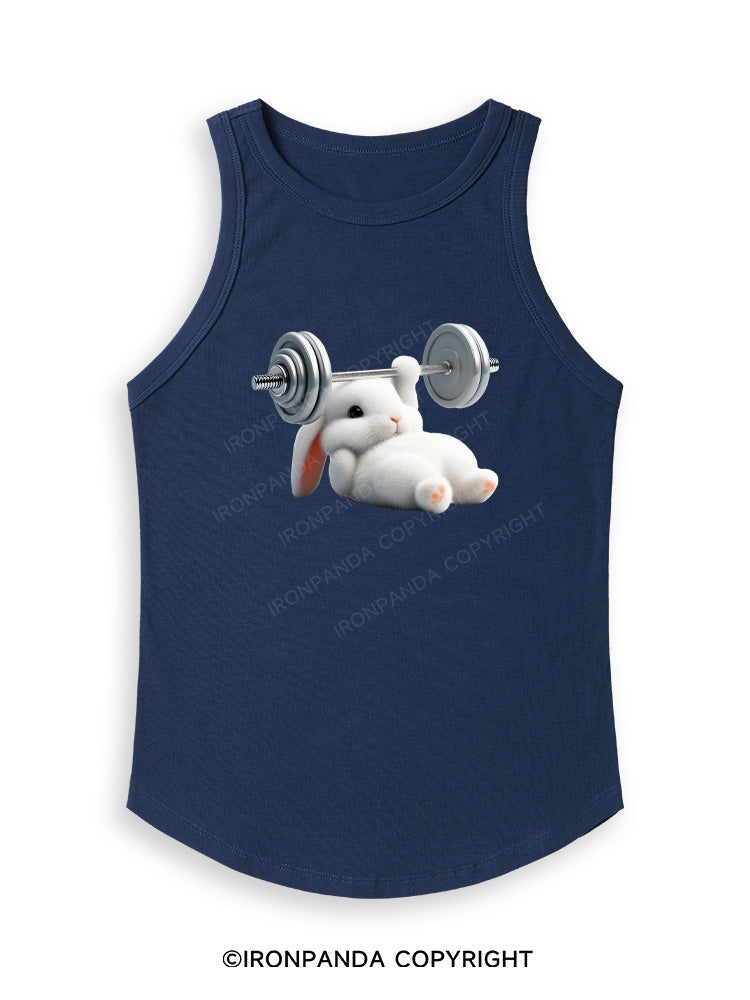RABBIT ONE-ARM BENCH PRESS Fitted Tank Top