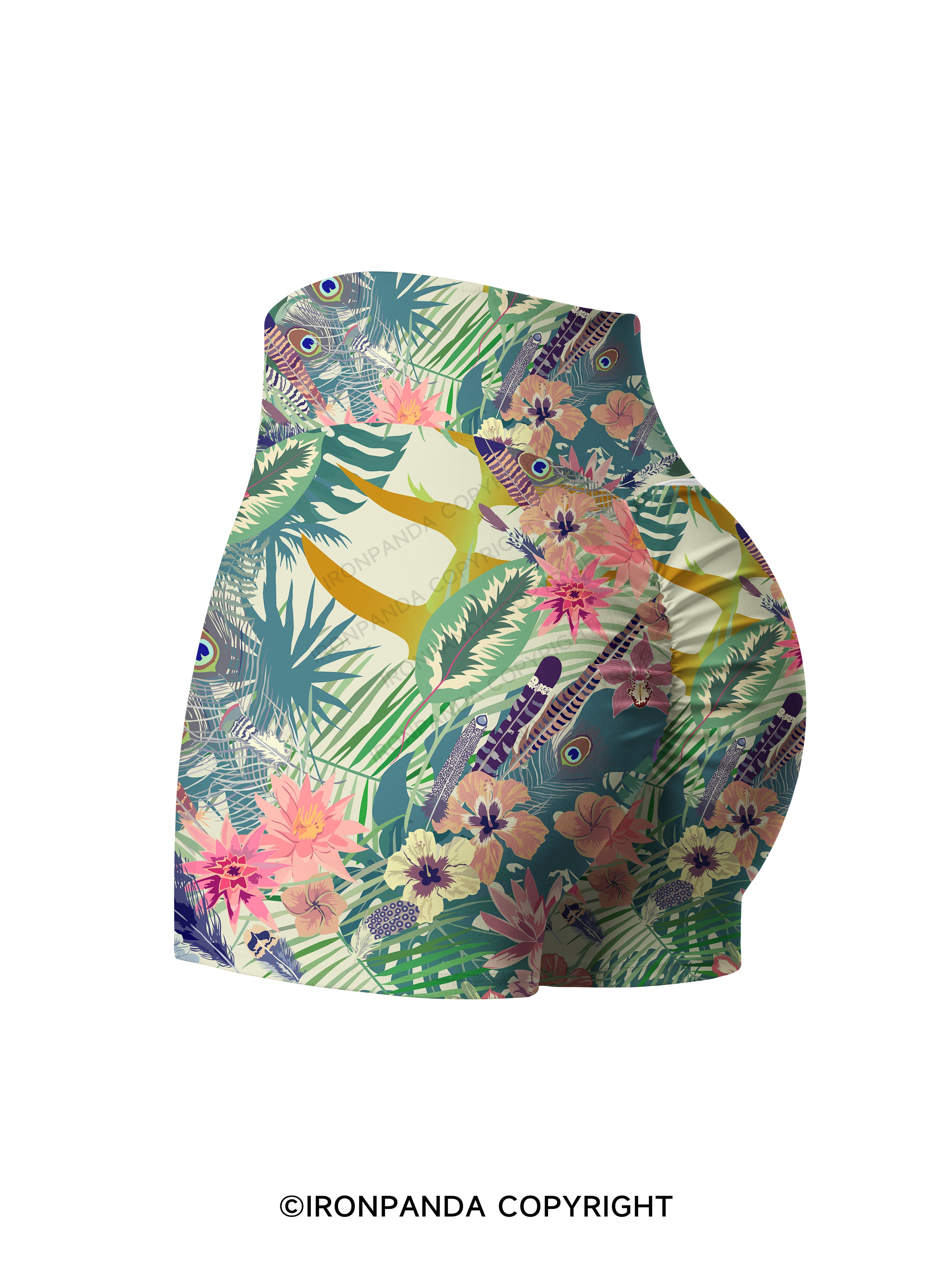 Tropical Paradise Printed Yoga Shorts