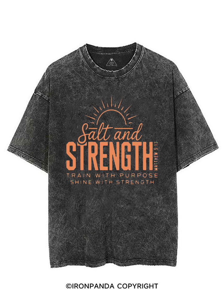 SALT AND STRENGTH TRAIN WITH PURPOSE SHINE WITH STRENGTH VINTAGE GYM SHIRT