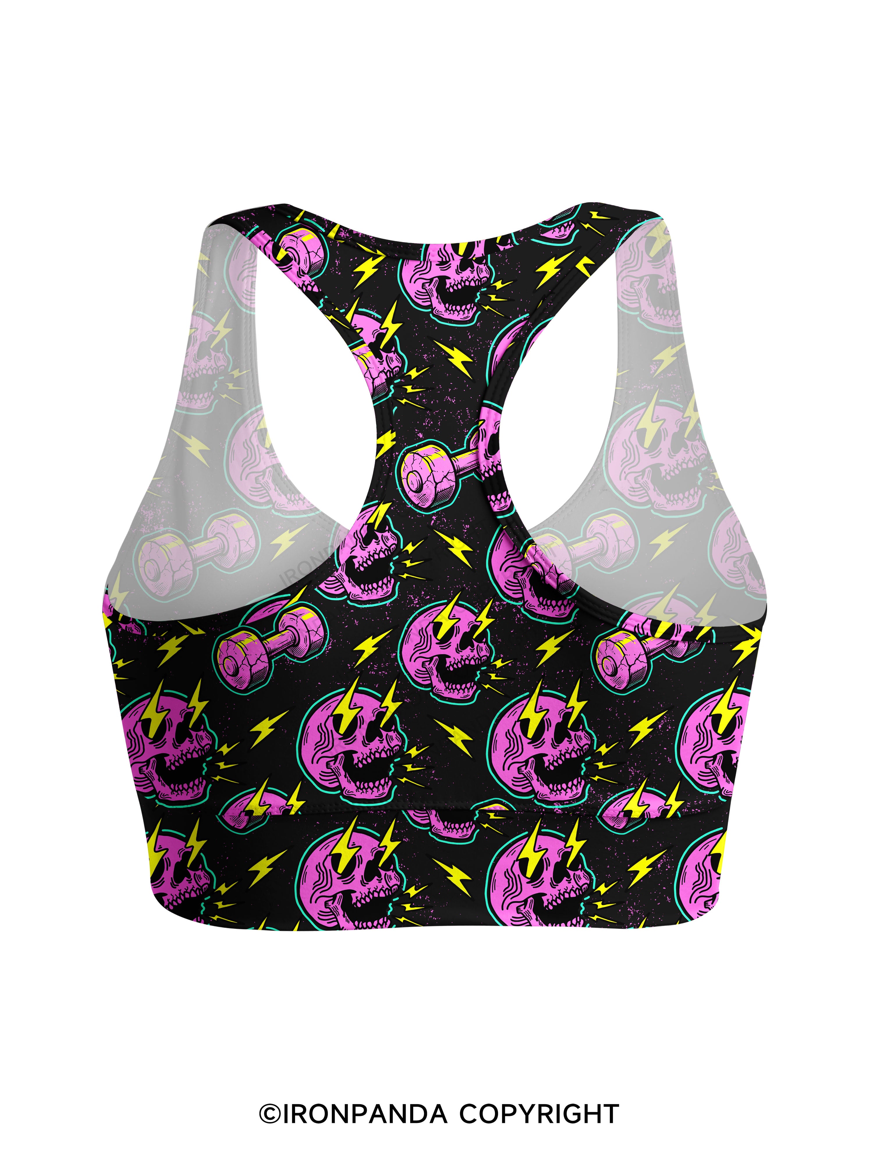LIGHTNING SKELETON Racerback Sports Bra