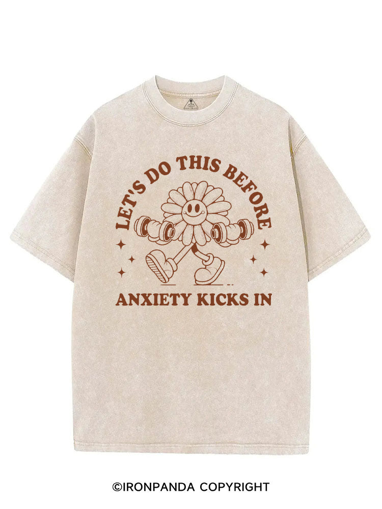 LET'S DO THIS BEFORE ANXIETY KICKS IN GYM SUNFLOWER VINTAGE GYM SHIRT