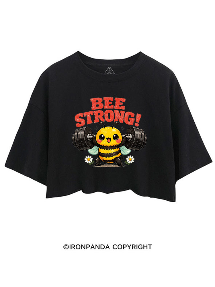 BEE STRONG CUTE FITNESS BUMBLEBEE CROP TOPS