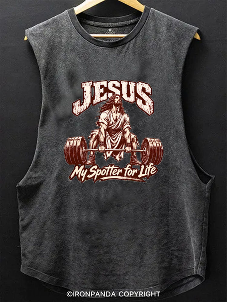 JESUS My Spotter for Life Scoop Bottom Cotton Tank