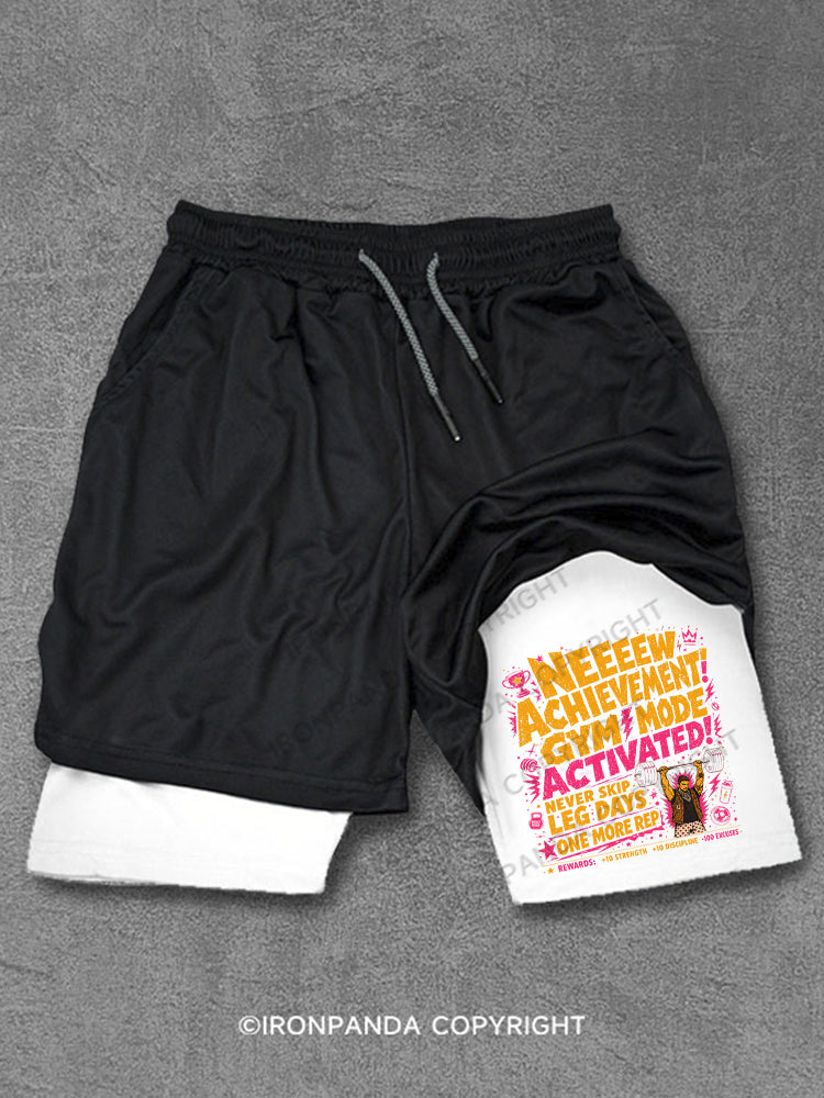 New Achievement Fitness Never Skip Leg Performance Training Shorts