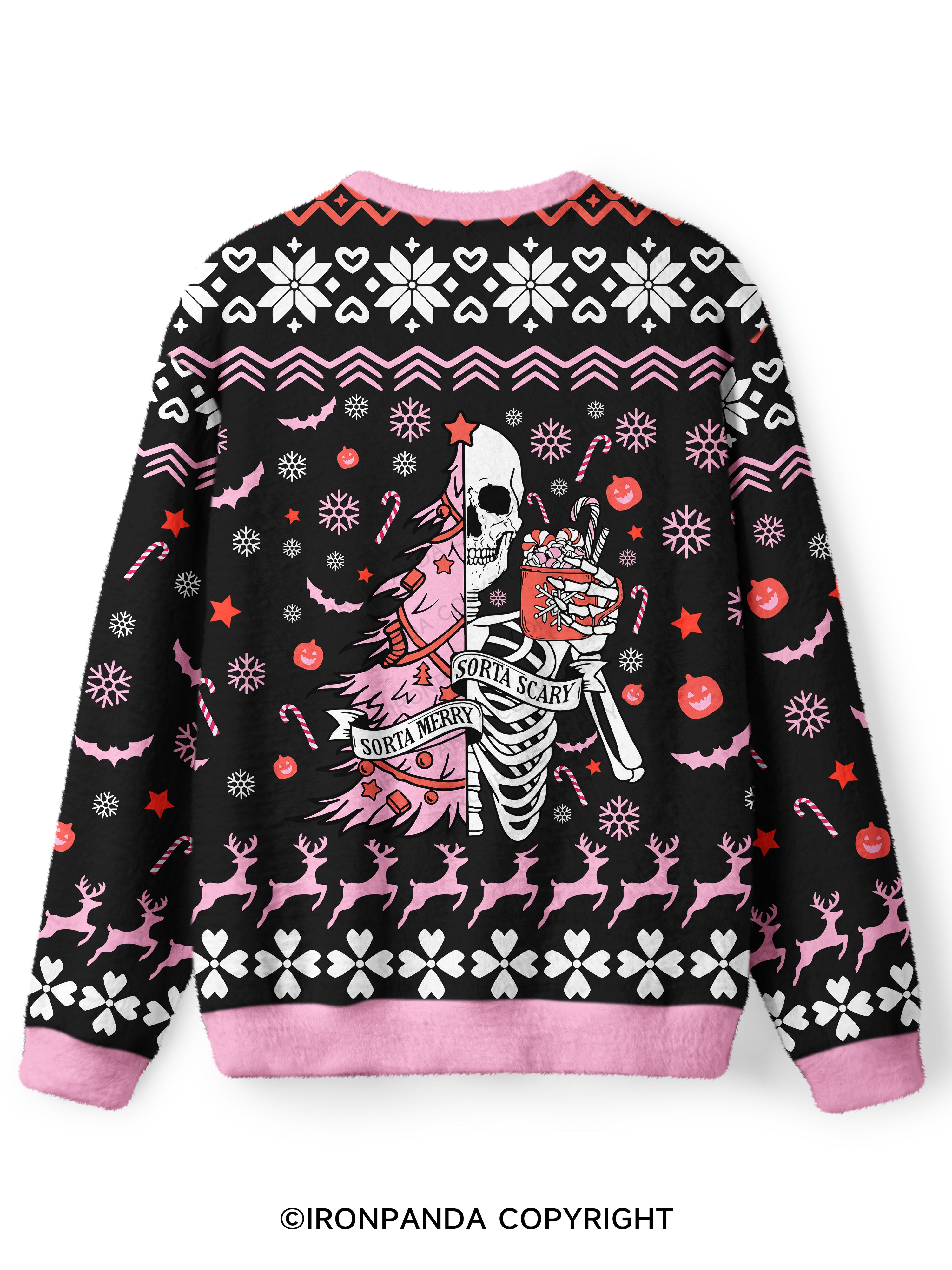 SORTA MERRY SORTA SCARY Ugly Fuzzy Fleece Sweater