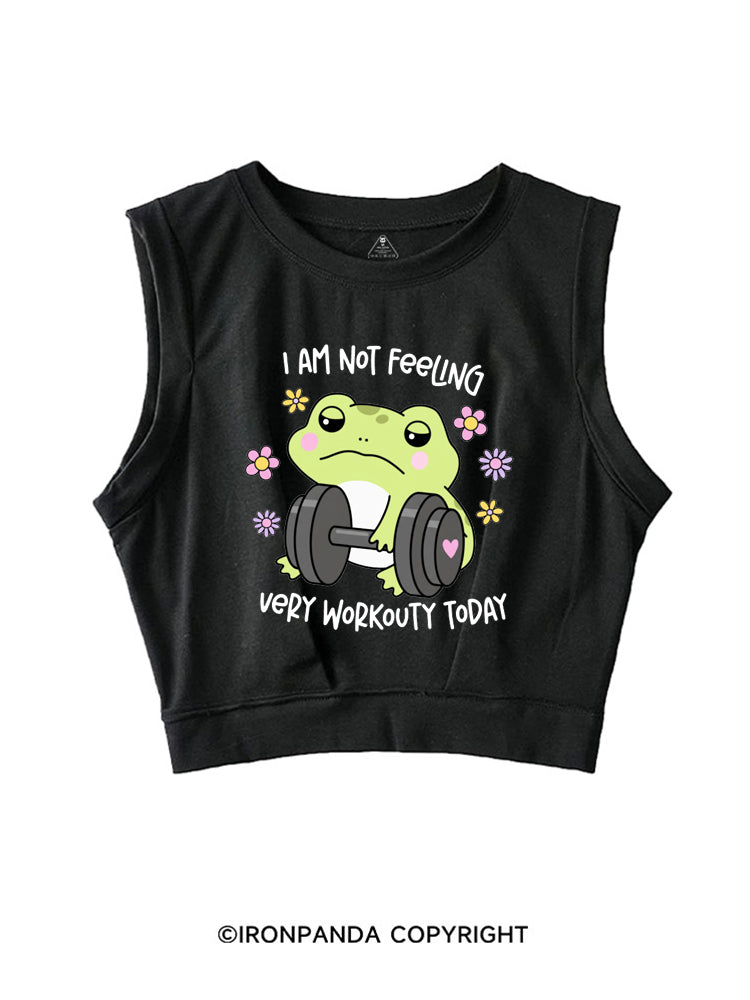 I AM NOT FEELING VERY WORKOUTY TODAY SLEEVELESS CROP TOPS
