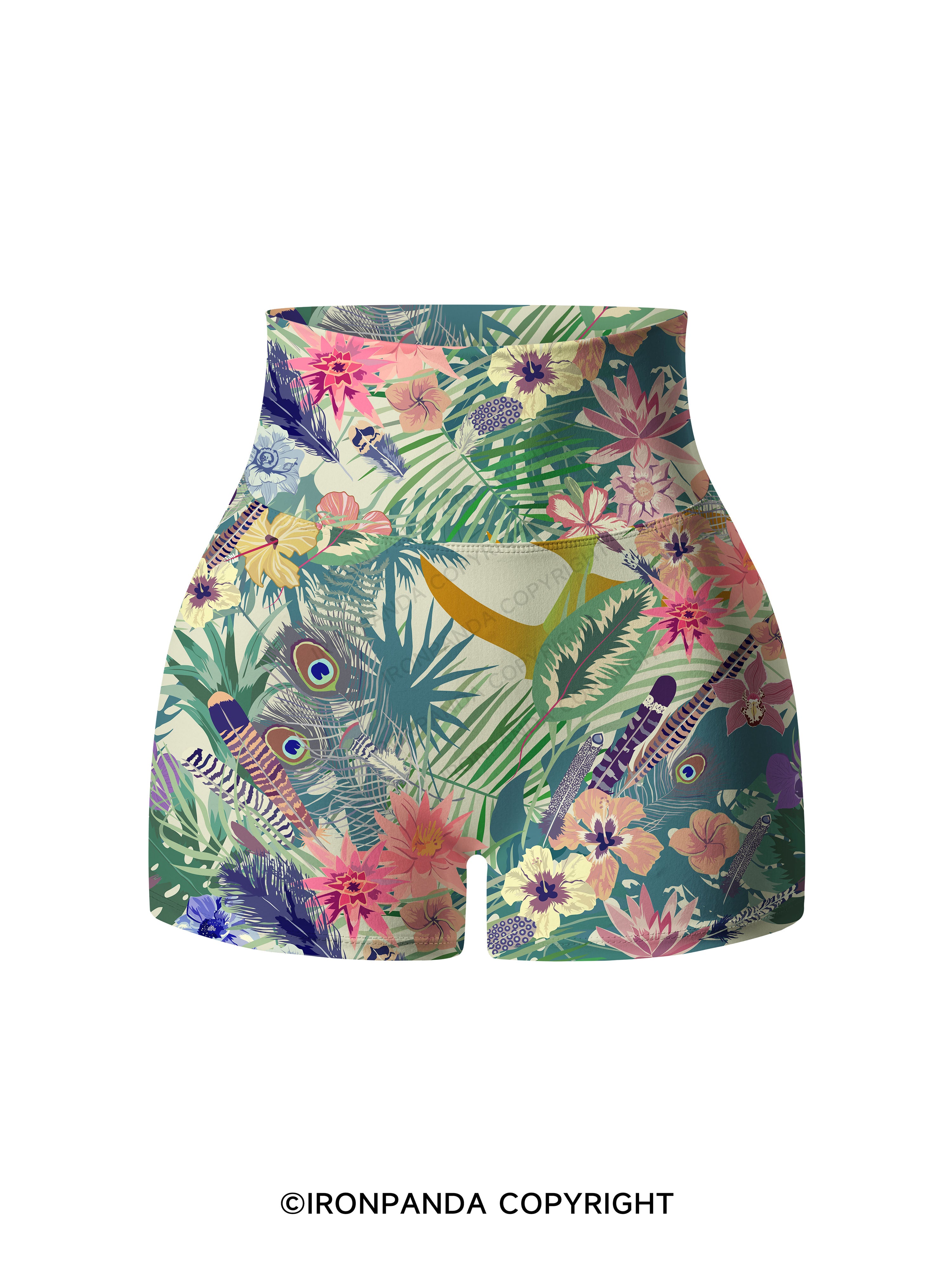 Tropical Paradise Printed Yoga Shorts