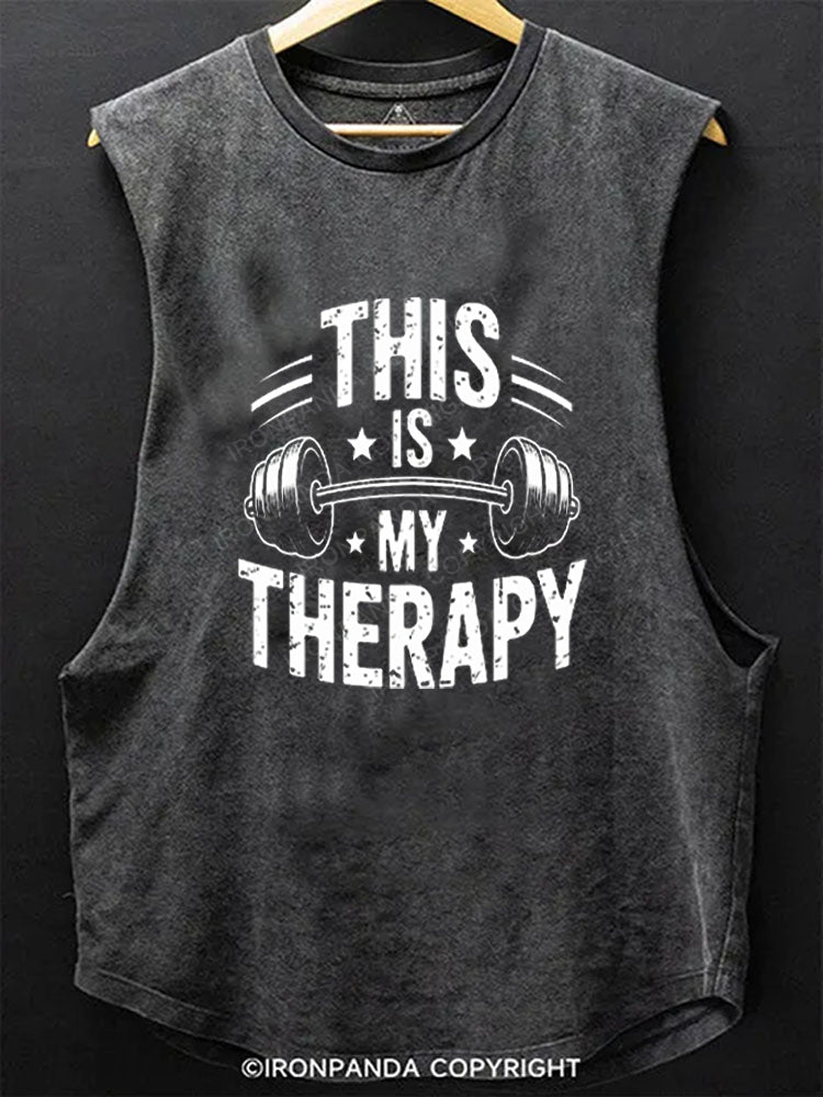 This Is My Therapy Motivational Scoop Bottom Cotton Tank