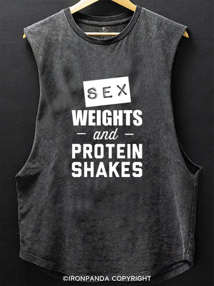 Sex weights and protein shakes Scoop Bottom Cotton Tank