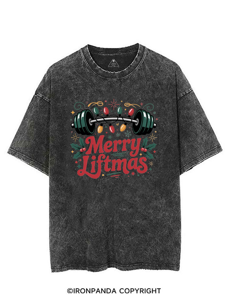 MERRY LIFTMAS GYM CHRISTMAS WEIGHTLIFTING VINTAGE GYM SHIRT