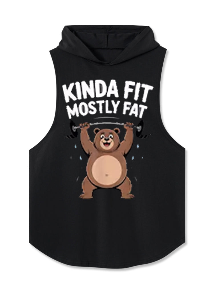 Kinda Fit Mostly Fat Bear Hooded Tank