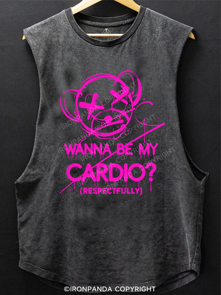 WANNA BE MY CARDIO SCOOP BOTTOM COTTON TANK