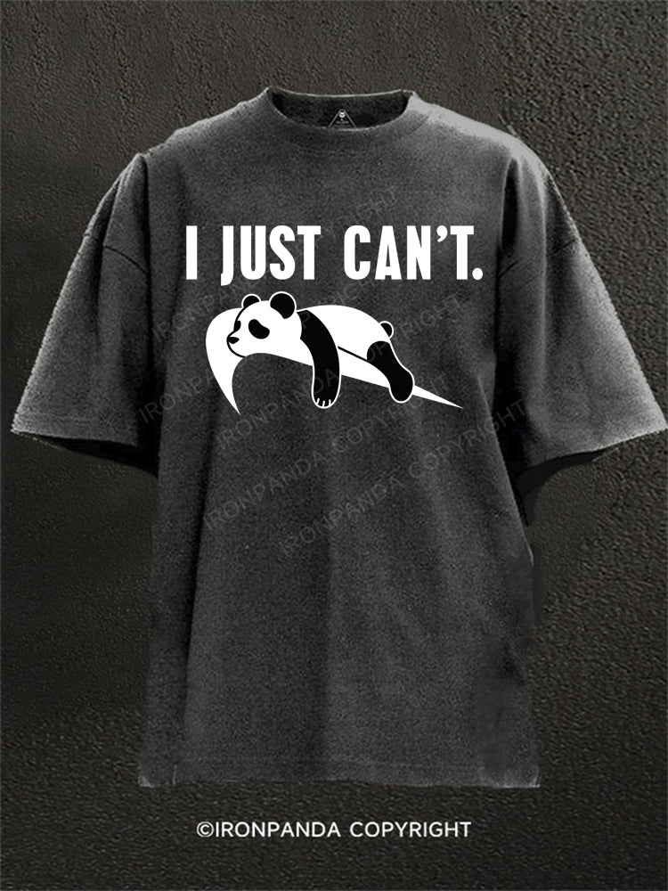 I just can't lazy Funny Washed Gym Shirt