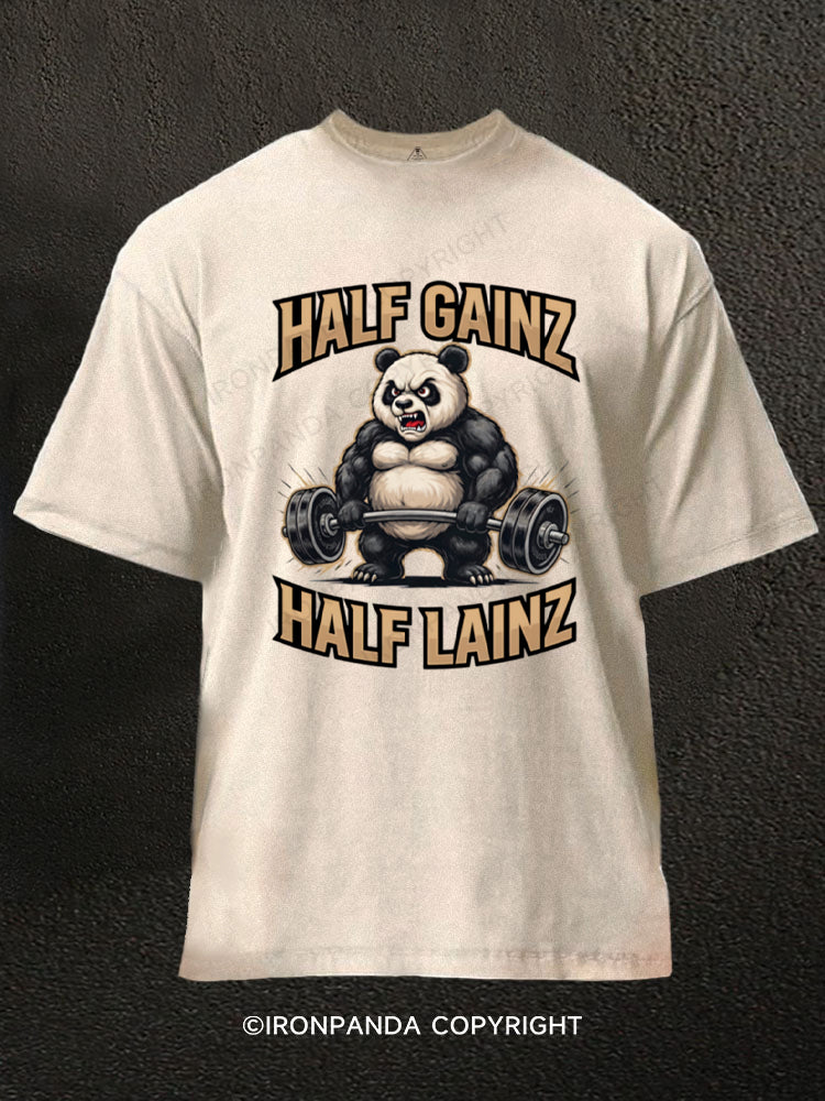 HALF GAINZ HALF LAINZ Washed Gym Shirt