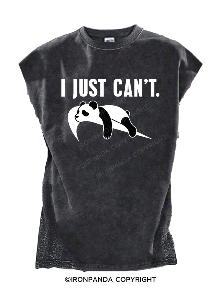 I just can't lazy Funny Cut Off Tank