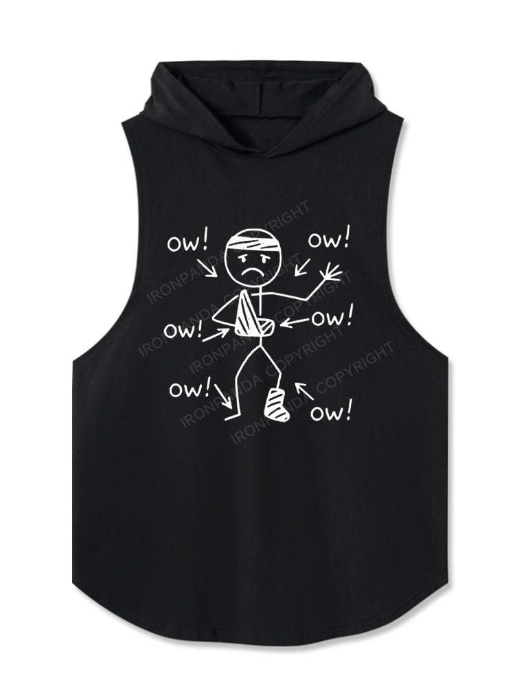 Funny Meme Ow Ow Ow Everything Hurts Hooded Tank