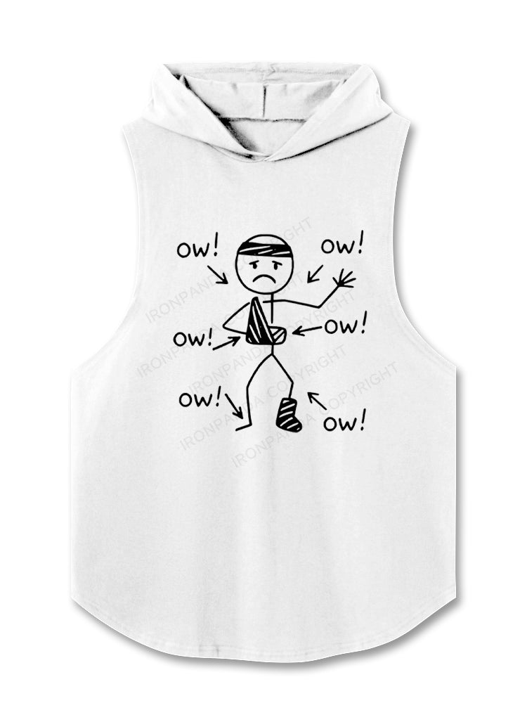 Funny Meme Ow Ow Ow Everything Hurts Hooded Tank