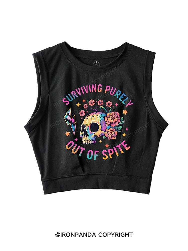 SURVIVING PURELY OUT OF SPITE SLEEVELESS CROP TOPS