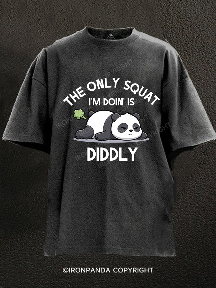 The Only Squat I’m Doin’ Is Diddly Washed Gym Shirt