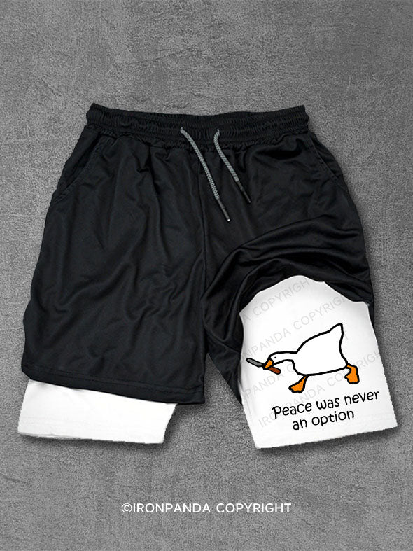 peace was never an option Performance Training Shorts