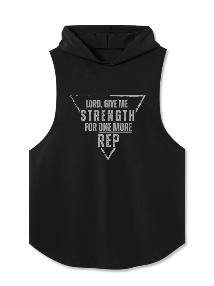Lord Give Me Strength For One More Rep Hooded Tank