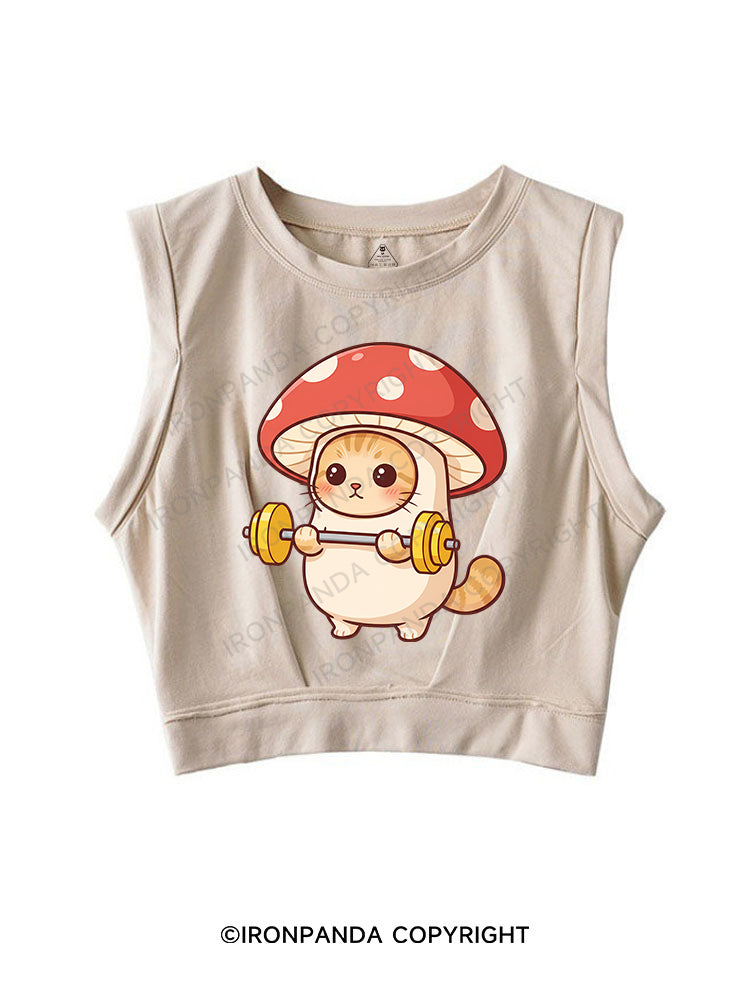 Shroomy Buff Cat SLEEVELESS CROP TOPS