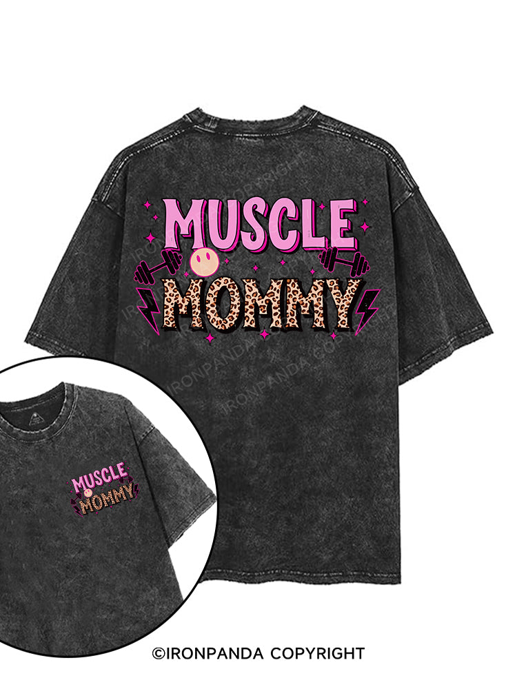 MUSCLE MOMMY printed Gym Shirt