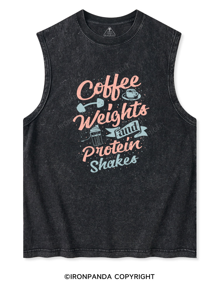 COFFEE WEIGHTS AND PROTEIN SHAKES Washed Tank
